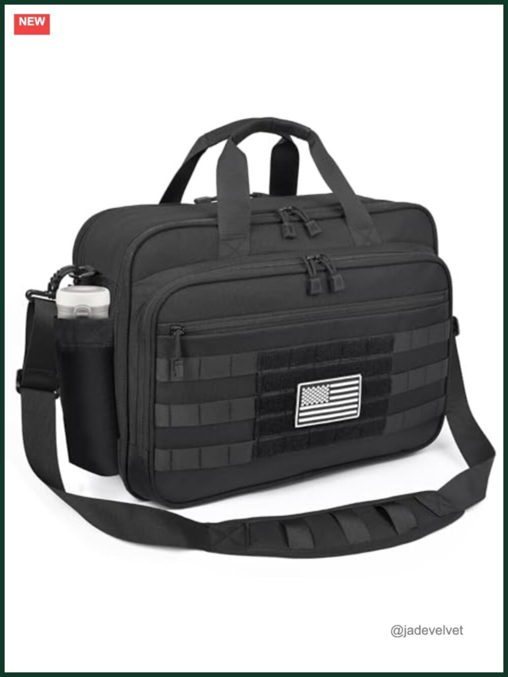 Tactical Messenger Laptop Bag 17.3" Military Briefcase Men YKK Zippers
